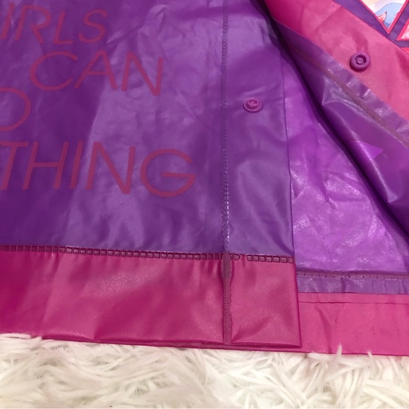 Disney Princess Purple Pink snap button hooded raincoat size 2-4T - Picture 7 of 8